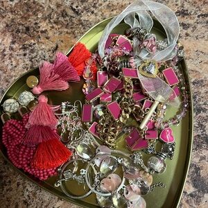 Pink and Silver Women's Jewelry Set